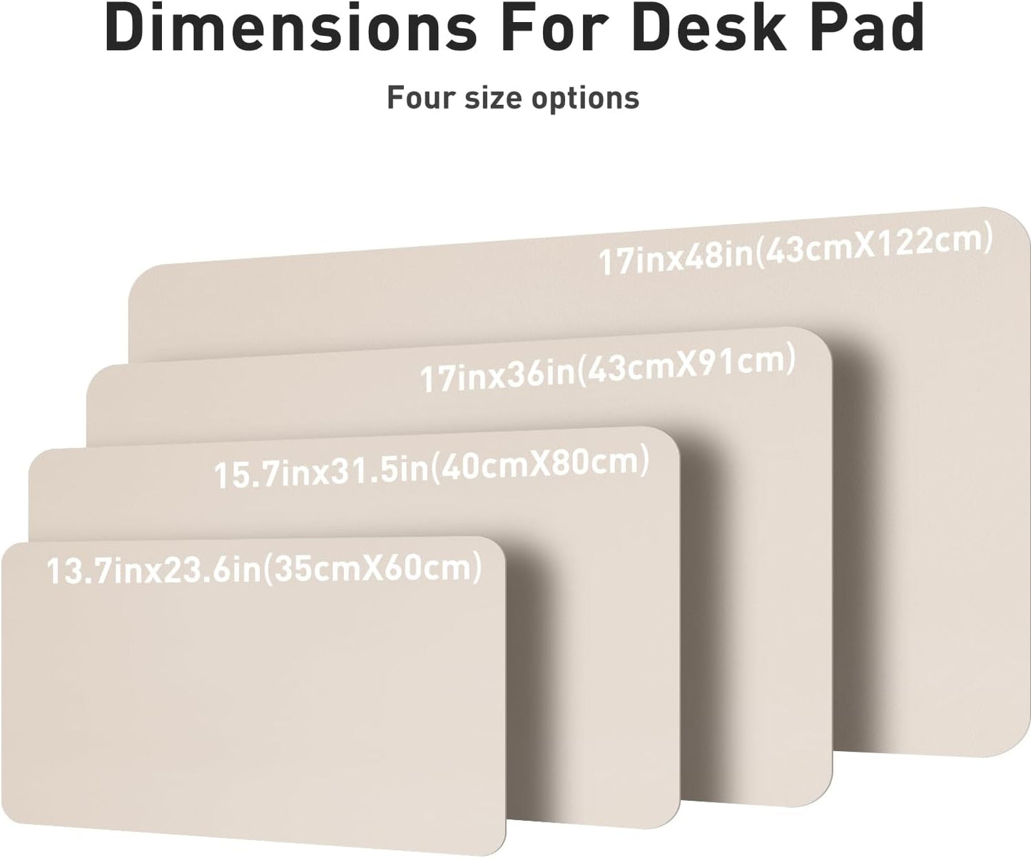 Aothia Leather Desk Pad Protector, Mouse Pad, Office Desk Mat, Non-Slip PU Leather Desk Blotter, Laptop Desk Pad, Waterproof Desk Writing Pad for Office and Home (Black,36" x 17") - Colors B