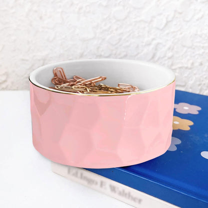 Paper Clip Holder Ceramic Paper Clip Holders Garden Floral Paperclips Holder Dispenser Cute Gold Line Paper Clip Organizer for Desk Binder Clip Holder Bobby Pin Hair Gift for Office Mint Flowers