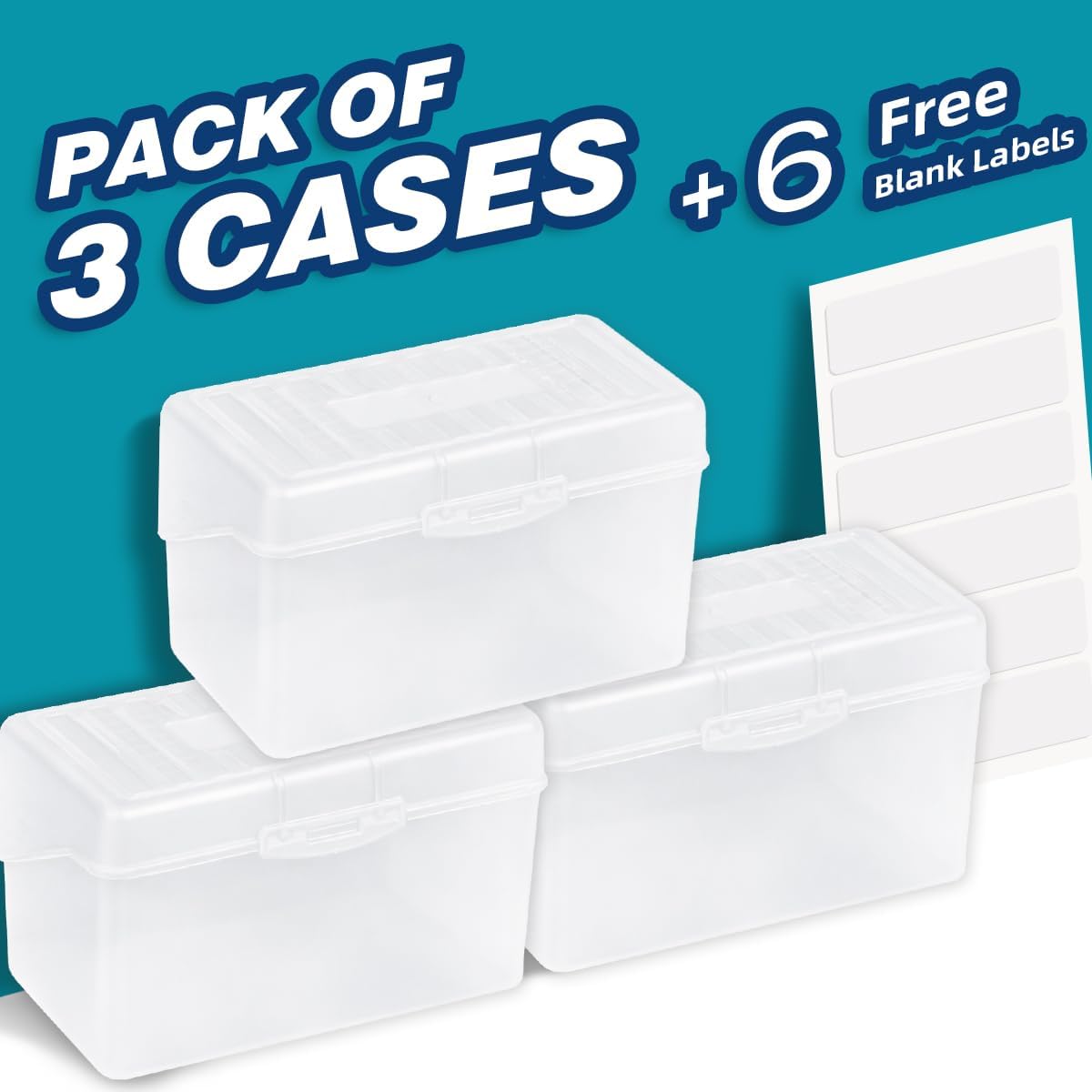 H4D Index Card Holder 3x5, Index Card Box Organizer Case, 3x5 Flash Note Card Holder, 3 Packs (Pastel Colors)