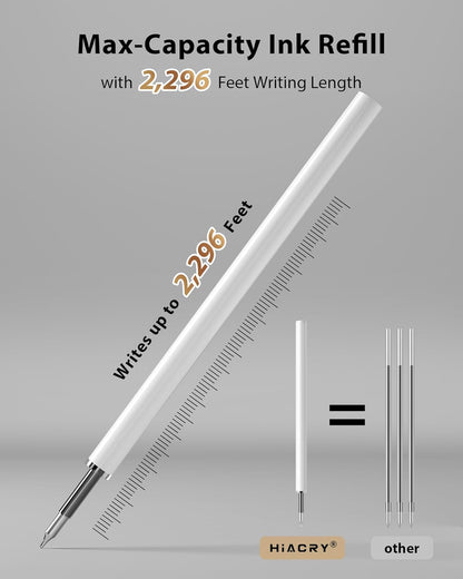 Hiacry 8 Pcs Gel Pens - 0.7mm Fine Point Smooth Writing Black Ink, Quick-Dry Long Lasting Fidge Pens, School & Office Supplies for Men Women
