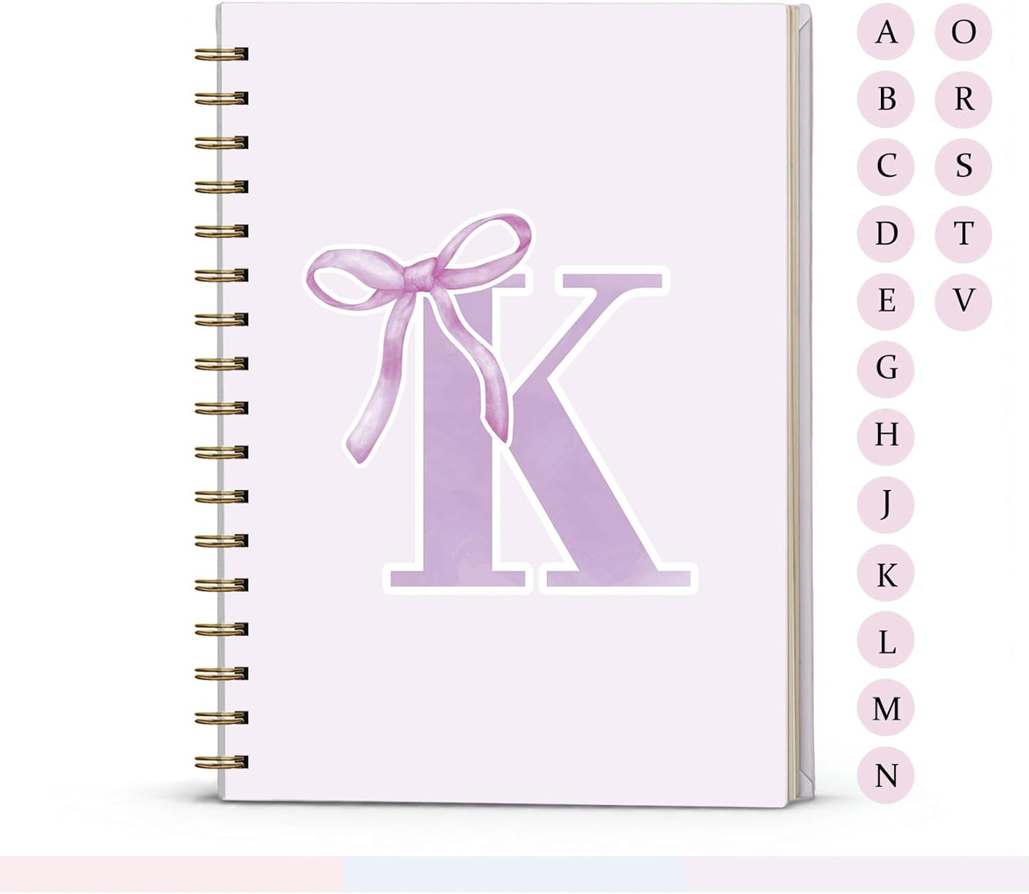 Blue Bow Journal Notebook for Girls,Initial H Journals Personalized Diary Gifts for Teen Girl Kids,Monogrammed Gifts for Women,Trendy Coquette Cute Hardcover Spiral Notebook 5.5 x 8.3 - Colors A