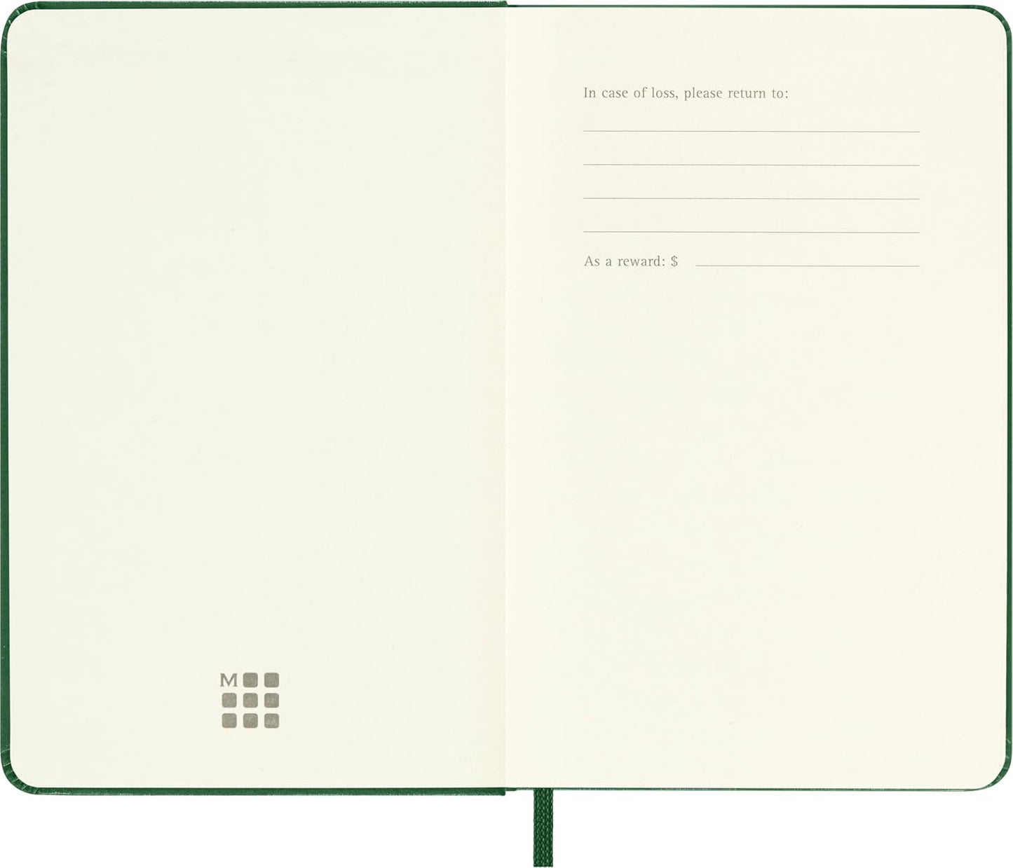 Moleskine Notebook, Pocket, Plain, Myrtle Green, Hard Cover (3.5 x 5.5)