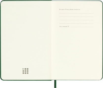 Moleskine Notebook, Pocket, Plain, Myrtle Green, Hard Cover (3.5 x 5.5)