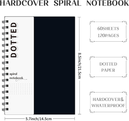 Large Lined Notebook Spiral Notebook 8.5" x 11"-4 Pack LINED Notebook 7mm Ruled Hardcover Notebook 120 Pages 100 GSM Thick Paper Notebook Hardcover Journal for School, Office,Study and Notes