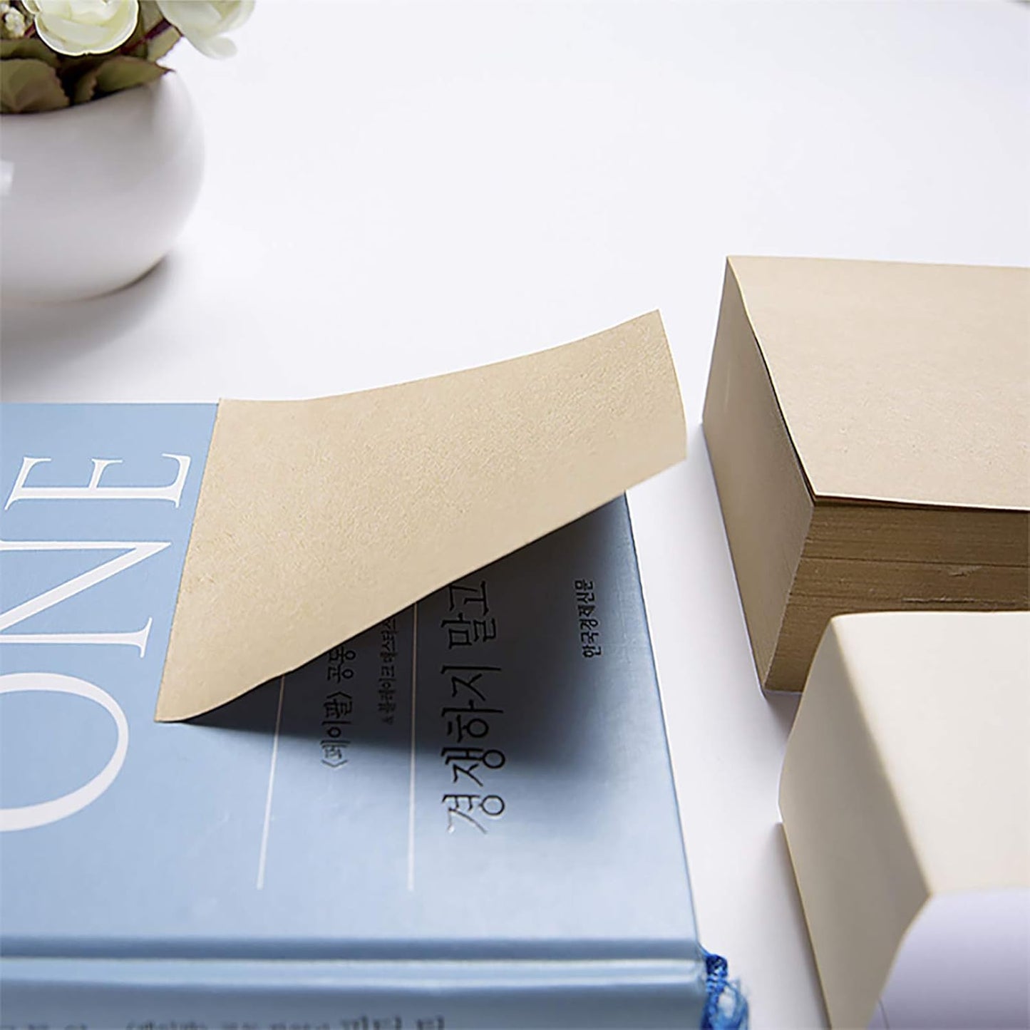 VANRA Note Cube 4 x 4 Inch (Not Sticky) Memo Cube Refill (No Holder) Tear-Off Pages (Not Loose) Blank Scratch Pads, 400-Sheets/Cube (Ivory White)