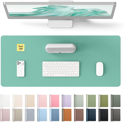 YSAGi Leather Desk Pad Protector, Large Mouse Pad, Non-Slip PU Leather Desk Blotter, Waterproof Writing Pad for Office and Home (31.5" x 15.8", Eggshell) - Colors A