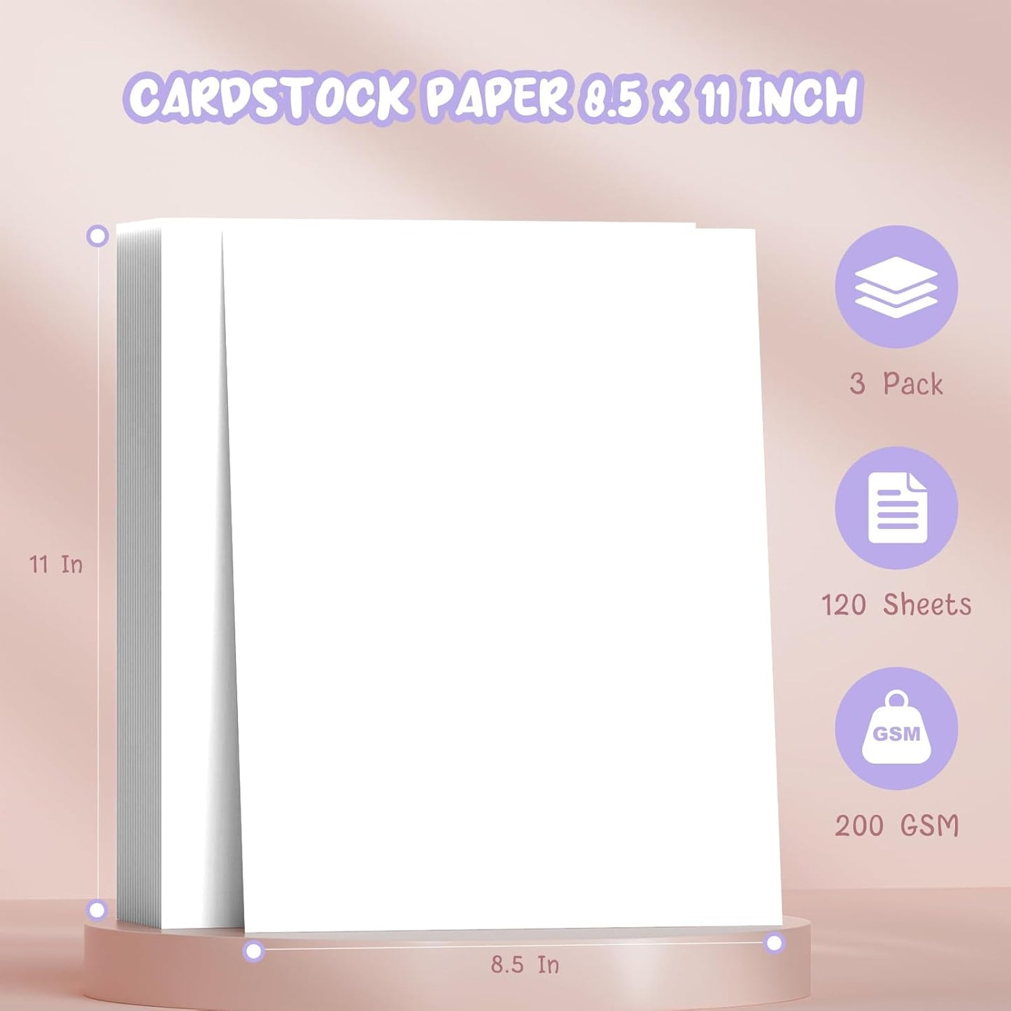 40 Sheets Cream Cardstock Paper 8.5 x 11, Ivory Cardstock Printer Paper 8.5x11, Off White Card Stock Paper 8.5 x 11, 200 GSM Construction Paper for DIY Cards, Greeting Cards, Wedding Invitations