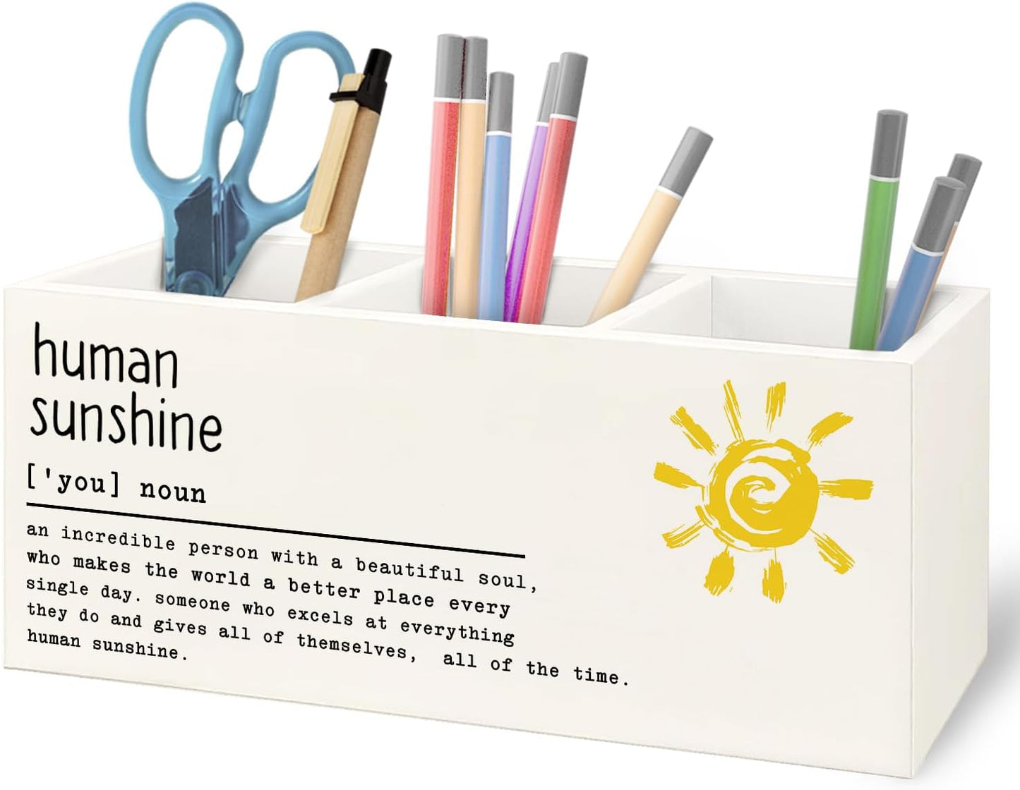 Teacher Appreciation Gifts, Boho Rainbow Teacher Wooden Pen Pencil Holder for Office Desk, Back to School Supplies Gifts for Teachers, It's a Good Day to Teach Tiny Humans