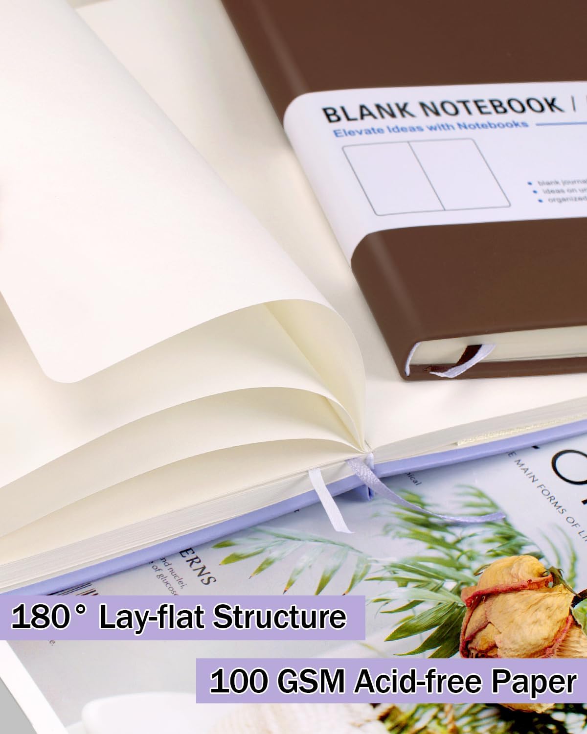 Dynta Blank Journal Notebooks for Women Men, 6 Packs A5 Hardcover Sketchbook, 200 Pages/100 Sheets Unlined Paper, 6 Colors, 5.8" x 8.4" Plain Journals bulk for Writing, Sketching, Drawing