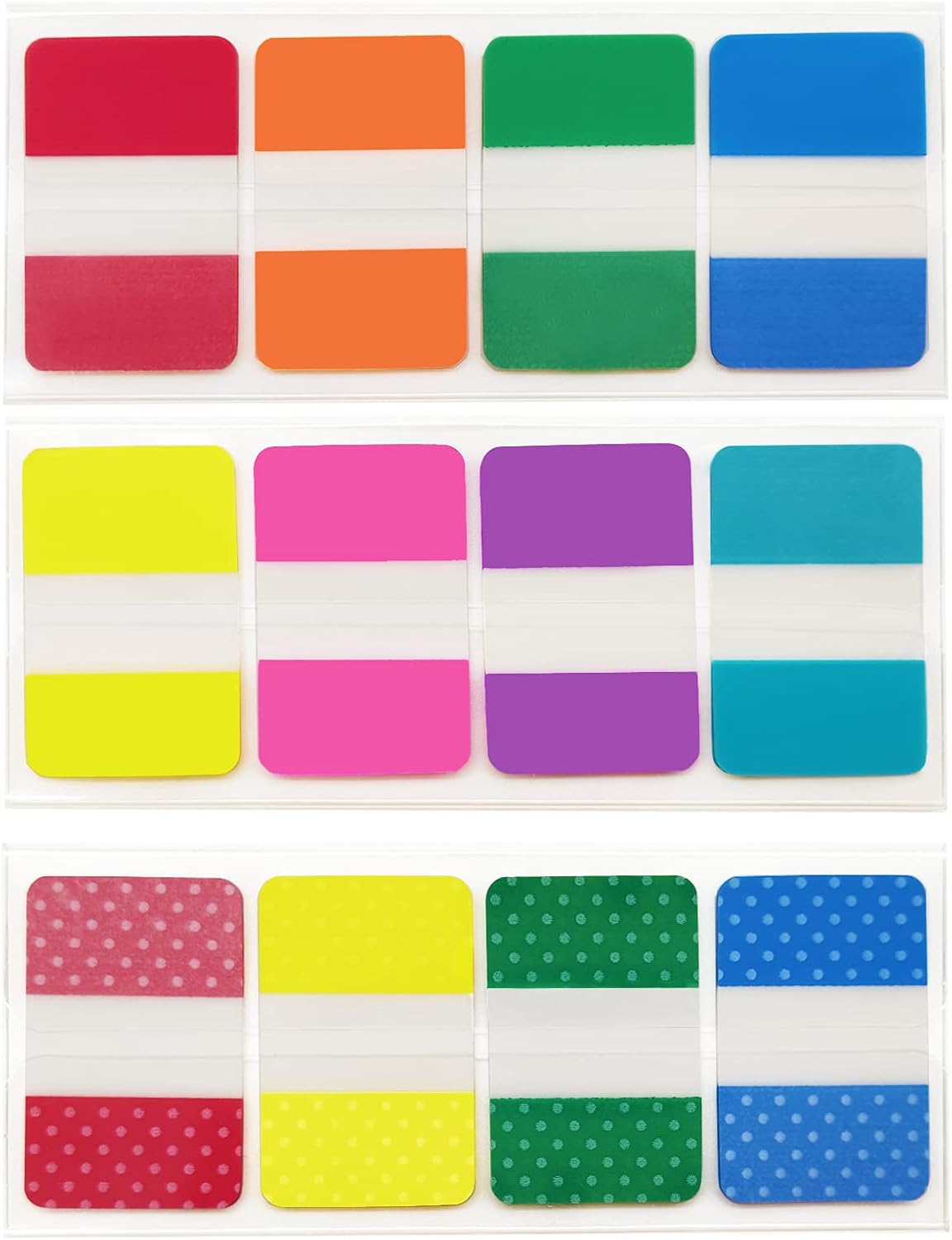 KICNIC Sticky Index Tabs 480 Pieces, 1 Inch Divider Tabs Stick On, Page Marker Bookmark, Write Tab Flags Self Adhesive, 6 Dispensers, 20 Pcs/Color