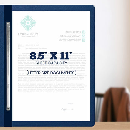 5 Pack of 8.5 ”x11” Pressboard Presentation Binder Folder, Blue Fiberboard Report Cover with Metal Prong Paper Fastener to Neatly Bind Reports, Proposals, Transcripts and Other Documents