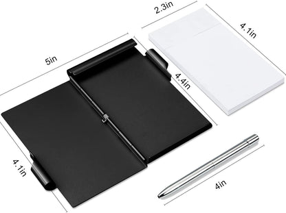 amassan Metal Small Notebook, Mini Notepad, Small Pocket Notepad Aluminum Note Case with Mini Metal Pen and 60-Page Sheets - Memo Books Note Pads(Gold)
