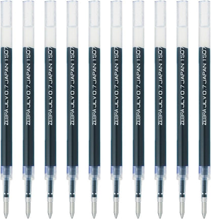 Zebra B-RJLV7-BK Gel Ballpoint Pen Refill, Sarasa Dry JLV-0.7 Lead, Black, 10 Count
