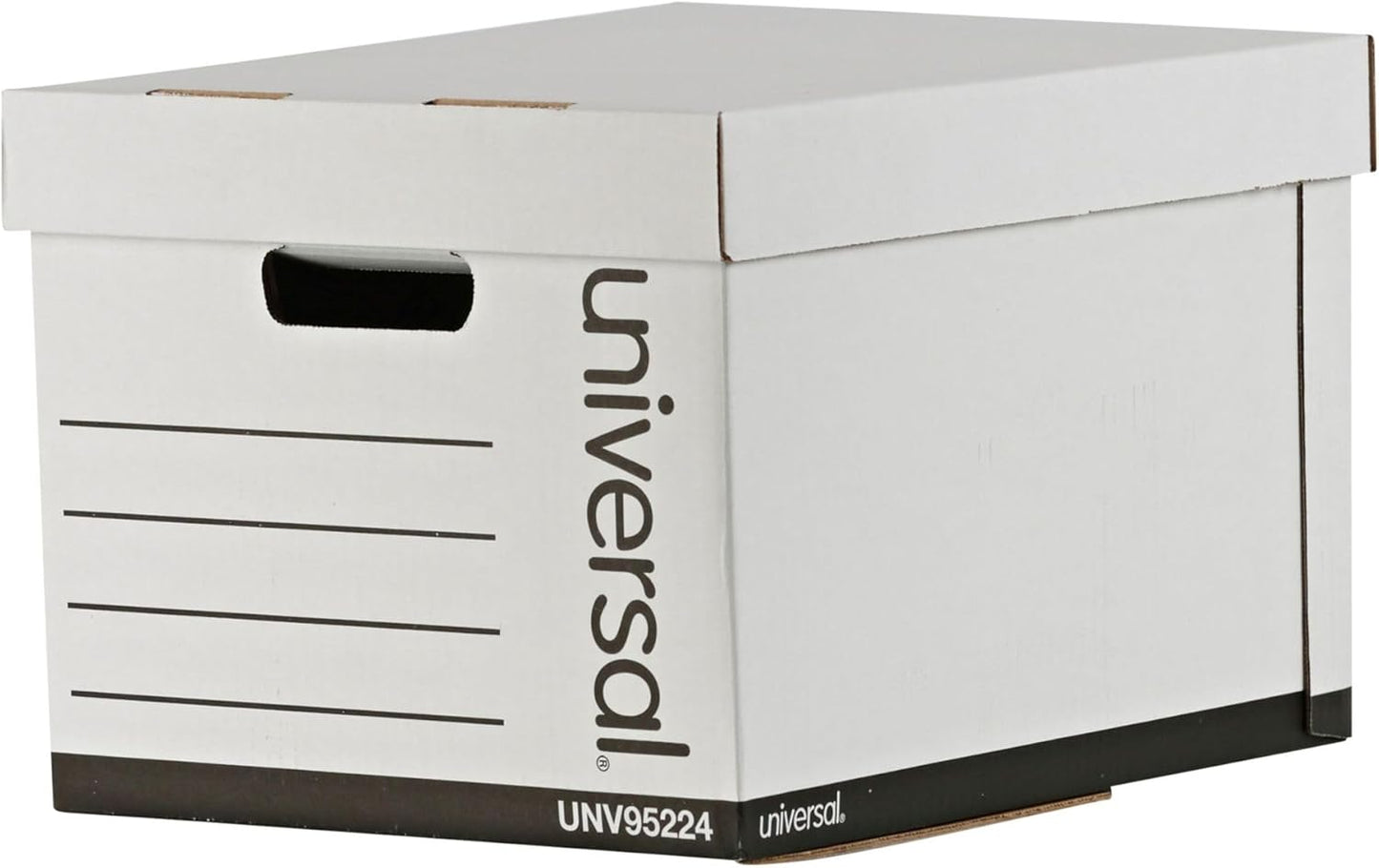 Universal Basic-Duty Economy Record Storage Boxes, 10 Pack, Letter/Legal Files, 12" x 15" x 10", White,