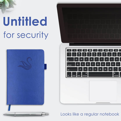 Elegant Password Book with Alphabetical Tabs - Hardcover Password Book for Internet Website Address Login - 5.2" x 7.6" Password Keeper and Organizer w/Notes Section & Back Pocket (Turquoise)