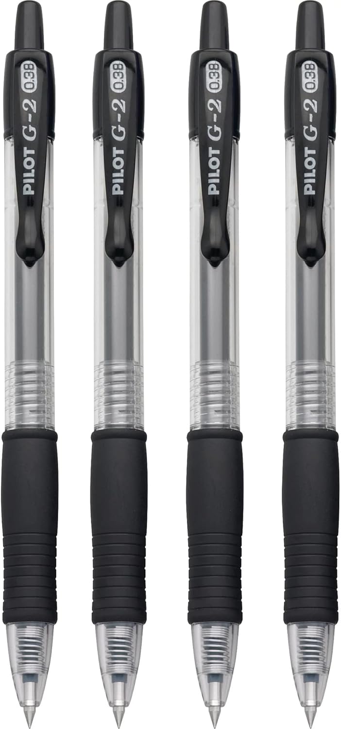 PILOT G2 Premium Refillable and Retractable Rolling Ball Gel Pens, Ultra Fine Point, Black Ink, 5-Pack (31306)
