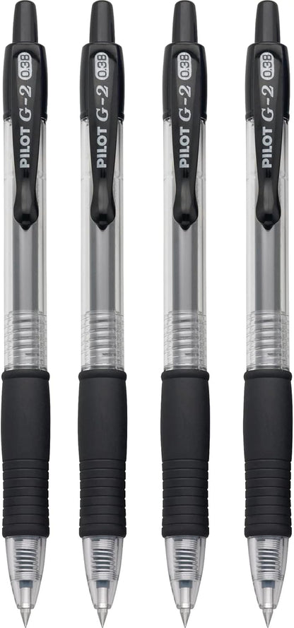 PILOT G2 Premium Refillable and Retractable Rolling Ball Gel Pens, Ultra Fine Point, Black Ink, 5-Pack (31306)