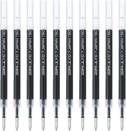 Zebra B-RJLV7-BK Gel Ballpoint Pen Refill, Sarasa Dry JLV-0.7 Lead, Black, 10 Count