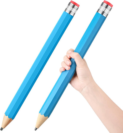 Back to School Gifts for Students 2 Pcs 16 Inch Giant Pencils Wooden Jumbo Pencils Prop Decor Funny with Cap Eraser Large Fun Novelty Gifts for Kids School Kindergarten Home Office(Orange)