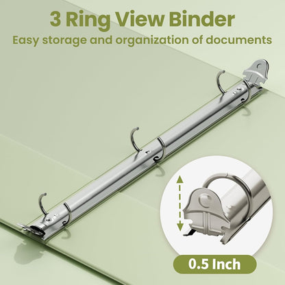 SUNEE 3 Ring Binder 3 Inch 1 Pack, Clear View Binder Three Ring PVC-Free (Fit 8.5x11 Inches) for School or Office Supplies, Pink