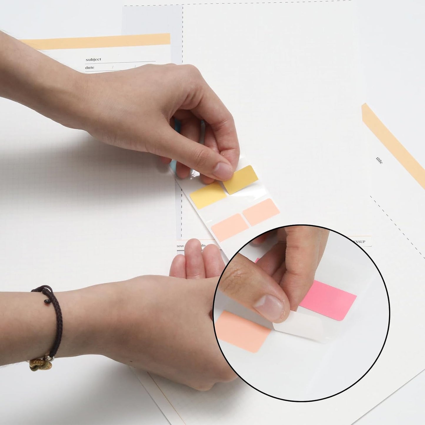 420 Pcs Sticky Index Tabs, Transparent Annotation Tabs, Repositionable Page Sticky Tabs for Notebooks (Bright)