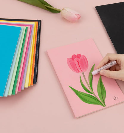 24 Pack Colorful Lined Notebooks for Writing, Journals Bulk, A5 Composition Books, 8.3x5.5 Inch, 60 Pages, 30 Sheets Sketchbooks for Office School Travel Supplies (Lined-24 pack, 12 Colors)