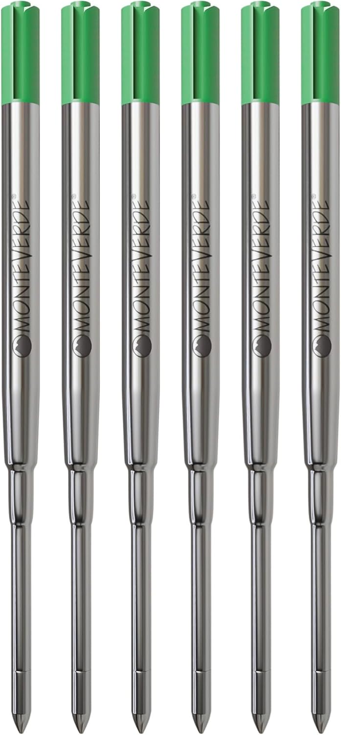 Monteverde Soft Roll Ballpoint Pen Refills to Fit Parker-Style Pens, Medium Point, Brown, 2-Pack, Smooth Writing Technology for Parker, Conklin, Schmidt, and More