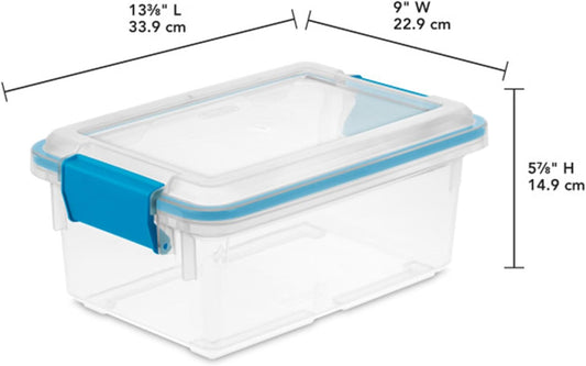 Sterilite 4-Pack Gasket Box, Weather-Resistant Storage Bins with Latching Lids, 32 Quart - Heavy-Duty Organizing Containers for Closet, Bathroom, and Office