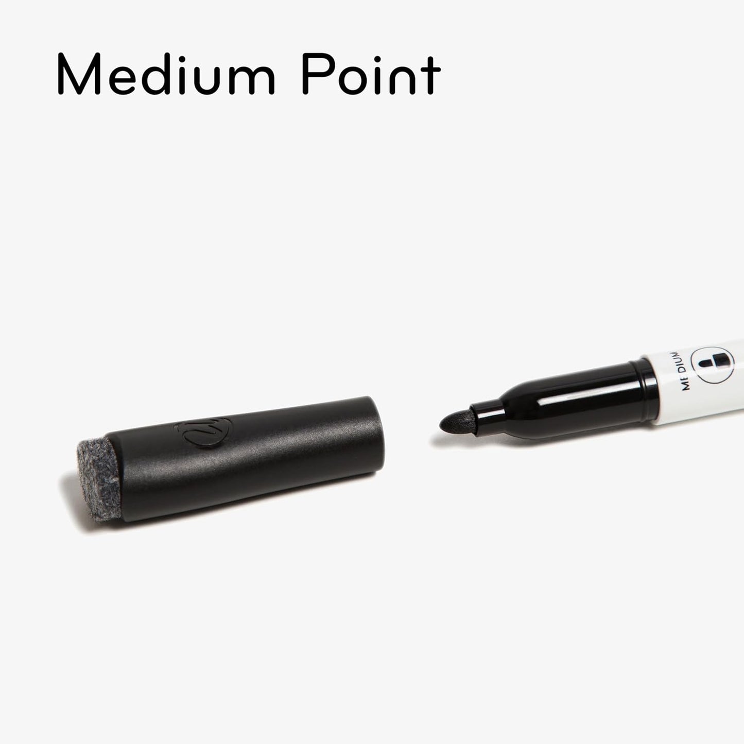 U Brands Fine Tip Dry Erase Markers with Eraser, Whiteboard Markers, Low Odor, Black, Set of 12