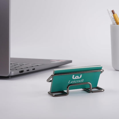 Business Card Holder for Desk, Cute Metal Card Organizers and Office Desk Accessories for Men and Women (Golden)