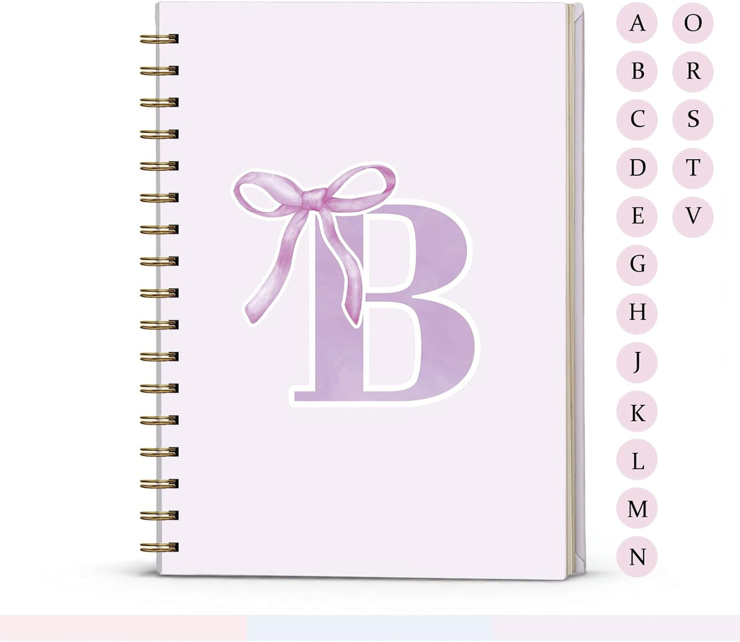 Blue Bow Journal Notebook for Girls,Initial H Journals Personalized Diary Gifts for Teen Girl Kids,Monogrammed Gifts for Women,Trendy Coquette Cute Hardcover Spiral Notebook 5.5 x 8.3 - Colors B