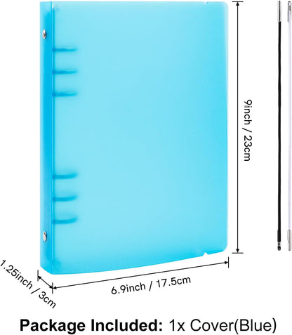 A4 4-Holes Round Ring View Binders Plastic Cover, Refillable Notebook Journal Binder File Folder, Loose Leaf Sheet Protector/DIY Scrapbooking/Binder Cover Protector (Purple)