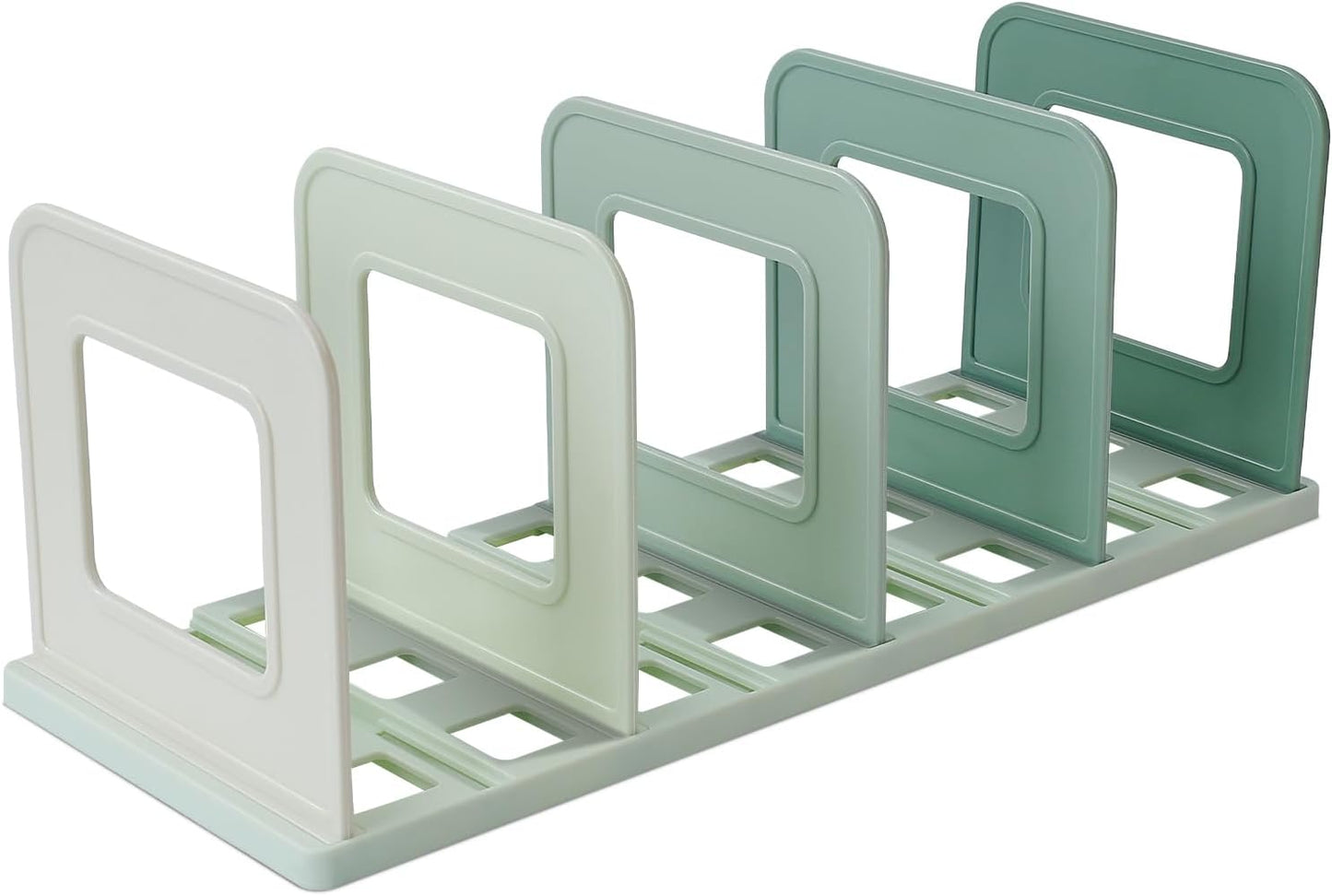 BAYTORY Gradient Desk File Holder, Vertical File Organizer with Adjustable Dividers, Desktop Book Organizer, Binder Shelf for Office Desk (4 Slots, Pink)