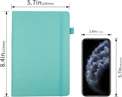 Deziliao Lined Journal Notebooks with Pen Loop, Hardcover Notebook Journal for Work, 100Gsm Premium Thick Paper with Inner Pocket, Medium 5.7"x8.4", （Black, Ruled）