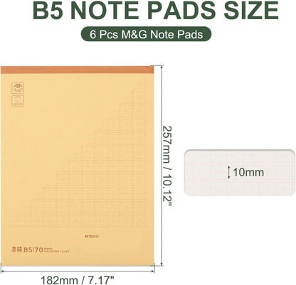 M&G 7x10 Note Pads, 6 Pack B5 Legal Pads 70 Sheets Notepads Writing Pad College Ruled Lined Memo Paper Tablet for Work Writing Note Taking