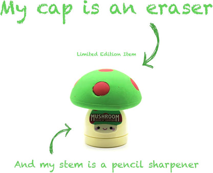 Limited Edition Mushroom Eraser and Pencil Sharpener (RED Cap W/Yellow DOTS)