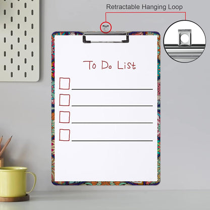 Fashion Clipboard, A4 Letter Size Wooden Decorative Clipboards for Teacher, Nurse, Doctor,Student and Kids, Cute Design for Standard Size 12.2" x 8.9" (C-Pink Purple Marble)