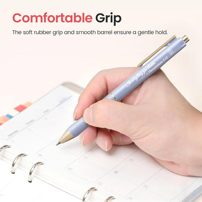 Taja Gel Pens, 6 Pcs Quick Dry Black Gel Ink Pens, 0.5mm Fine Point Smooth Writing Pens for Journaling and Note Taking, Cute Aesthetic Pens for Women & Men-Pastel