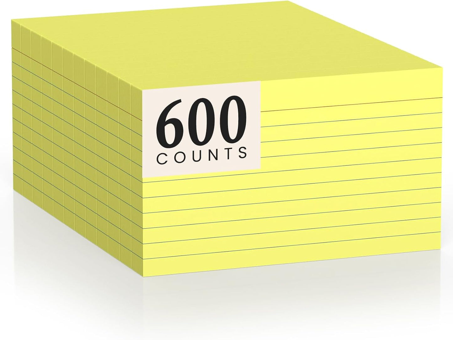 600 Count Index Cards 3 x 5 Inch Green Lined Flash Cards Ideal for Studying and To-do-List, Portable Note Cards Taking for Students and Teachers, Flash Card Styled for Home, Office or School Use