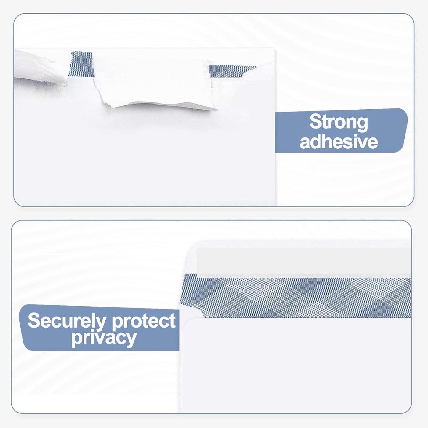 500#10 Double Window Security Envelopes, PANDRI NO.10 Self-Seal Window Envelopes Designed for QuickBooks Invoices, Business Statements & Documents - Number 10 Size 4 1/8 Inch X 9 1/2 Inch - 24 LB