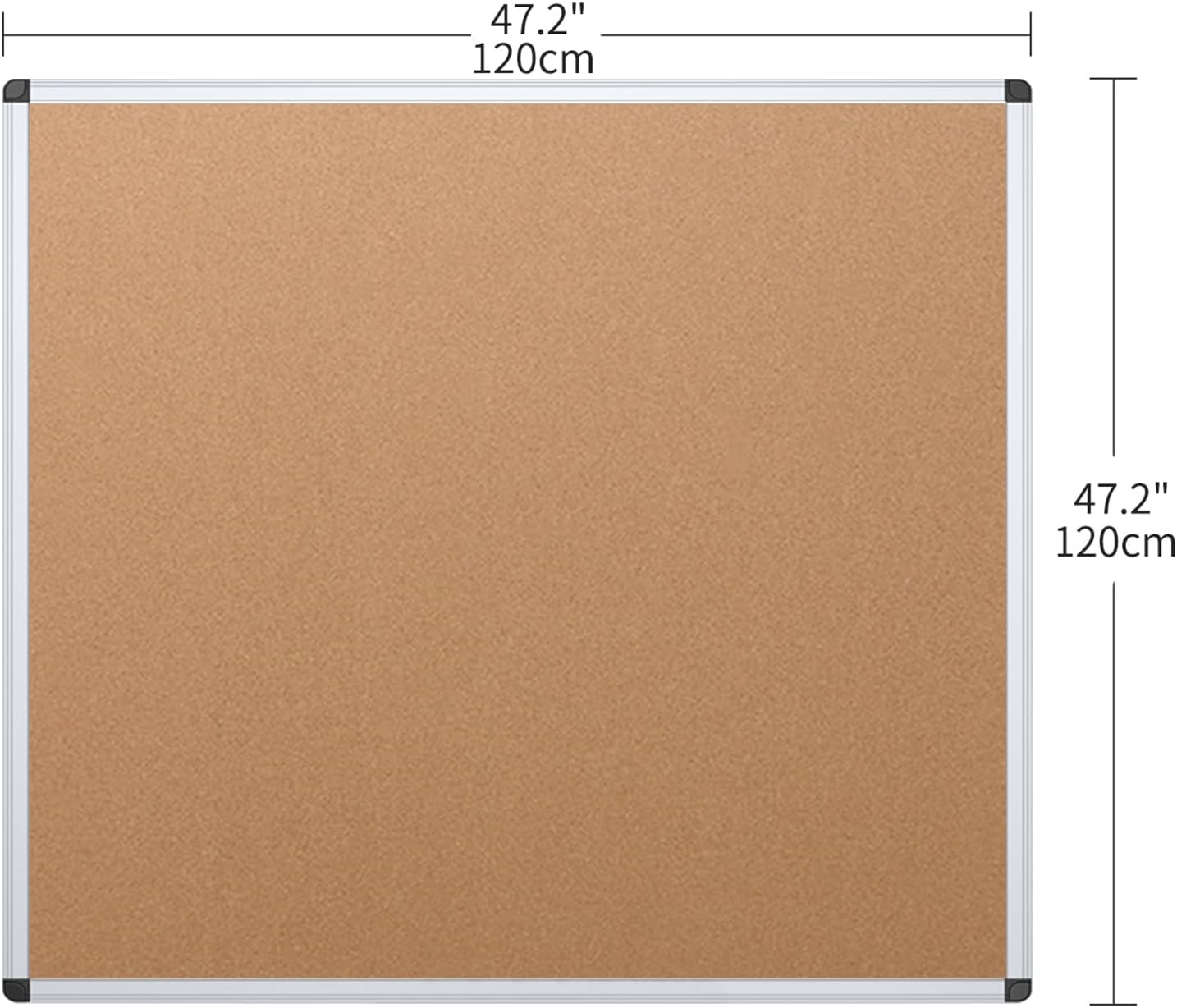 VIZ-PRO Cork Notice Board Bulletin Board, 96 X 48 Inches, Pack of 2, Silver Aluminium Frame