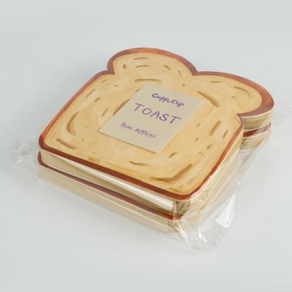 Toast-Shaped Note Pads - 5 Pack Blank Scratch Pads 50 Sheets/Pad Small Notebook for Baking Lovers Cute Note Taking (2-slice toast memo pad)