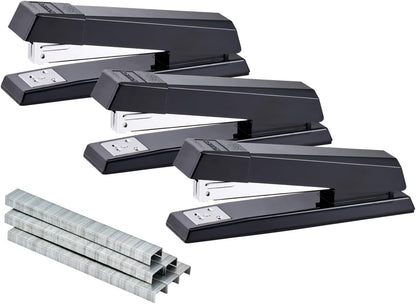 Bostitch Office Stapler, No-Jam Premium for Desktop, Includes 1,250 Staples, Full-Strip, 25 Sheet Capacity, Black