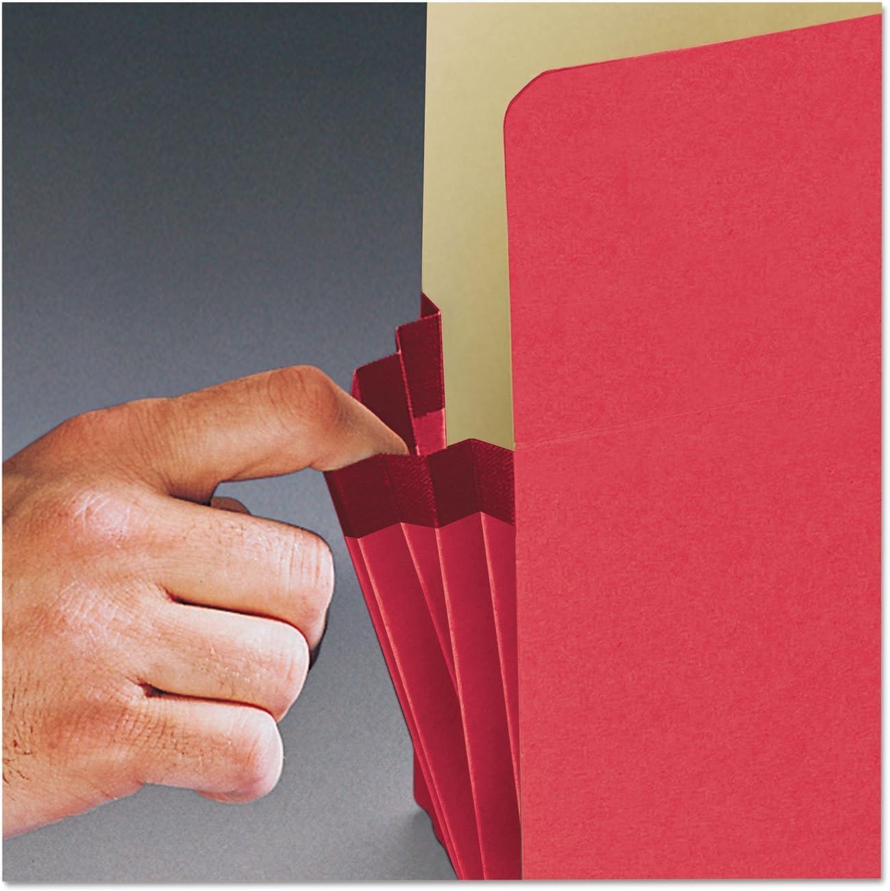 Smead File Pocket, Straight-Cut Tab, 1-3/4" Expansion, Letter Size, Redrope, 25 per Box (73214)