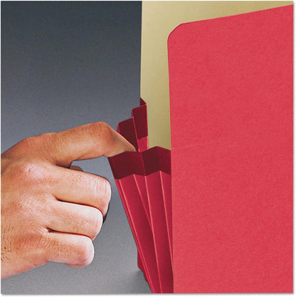 Smead File Pocket, Straight-Cut Tab, 1-3/4" Expansion, Letter Size, Redrope, 25 per Box (73214)