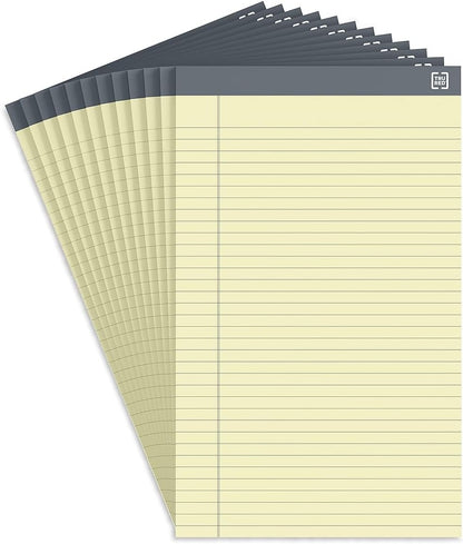 TRU RED Legal Pads, 8.5” x 14”, Wide Ruled, White, 50 Sheets/Pad, 12‑Pack