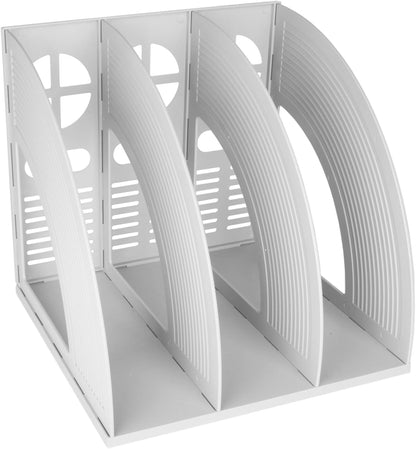 SAYEEC 2Pcs Magazine Holder Plastic File Sorter Binder Holder for Desk Folder Organizer Stand Book Shelf Dividers Vertical Filling Storage Rack Desktop Bookshelf Display Box for Office School (Black)