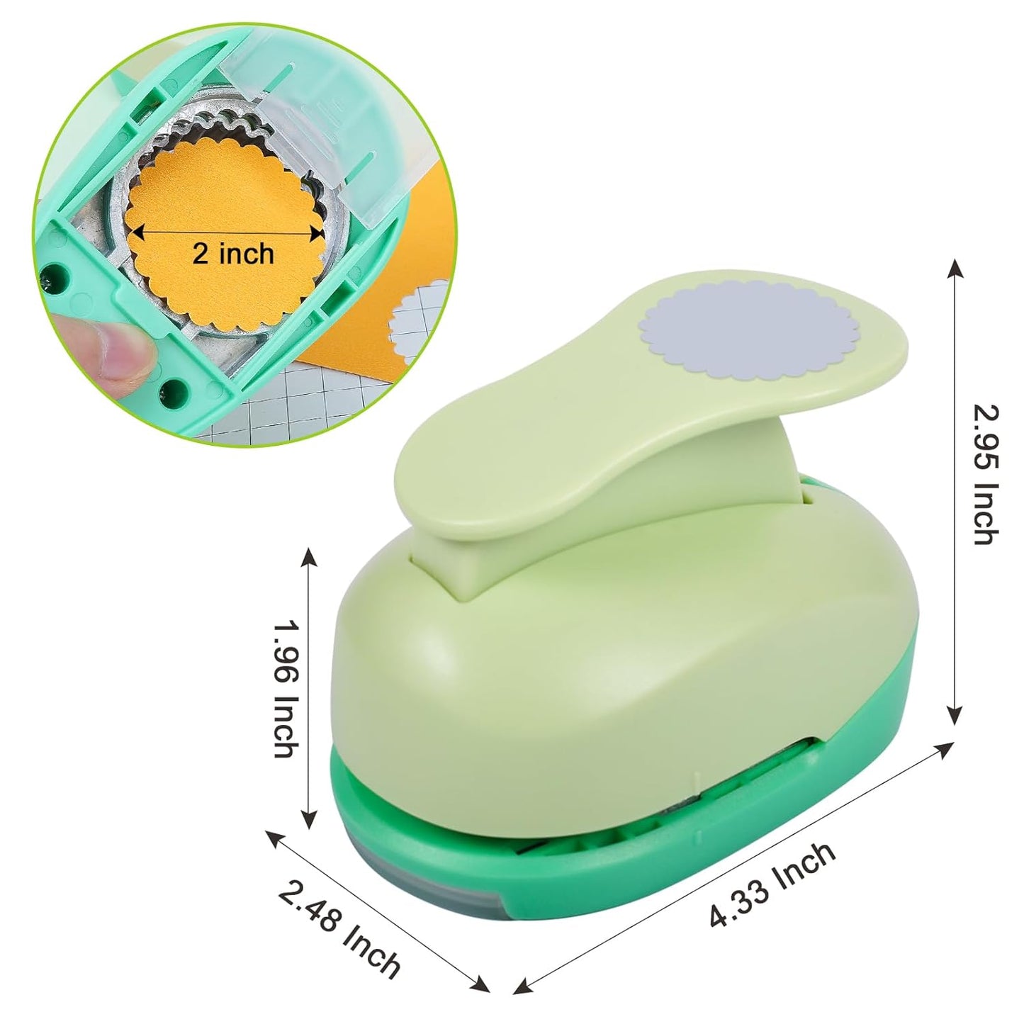 UCEC 2 Inch Circle Punch, Paper Punch, 2 Inch Hole Punch, Circle Hole Punch Cutters for Paper Crafts DIY Handmade Crafting Scrapbook Tools Cards Arts Fun Projects