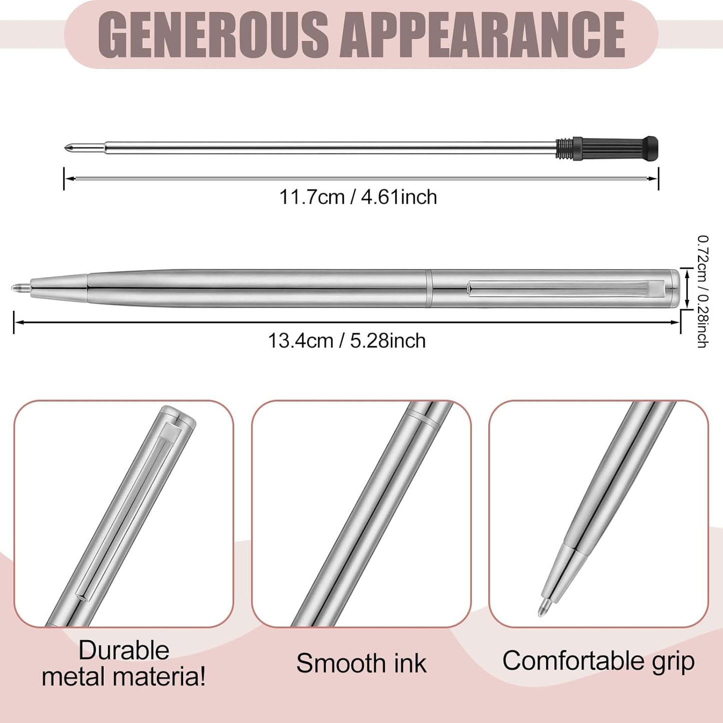 Zonon 240 Pcs Gold Metal Slim Ballpoint Pens Bulk Retractable Metallic Black Ink 1 mm Medium Point Smooth Writing Pens for Wedding Business Office Supplies Students Teachers Men Women Present