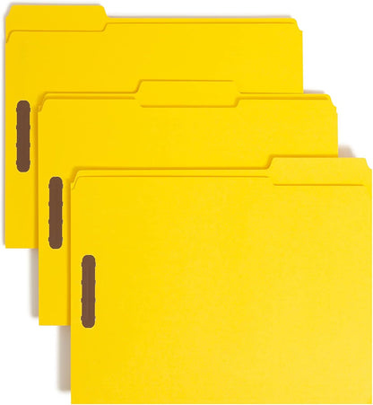 Smead Fastener File Folders, Reinforced 1/3-Cut Tabs, 2 Fasteners, Letter Size, Blue, 50 per Box (12040)